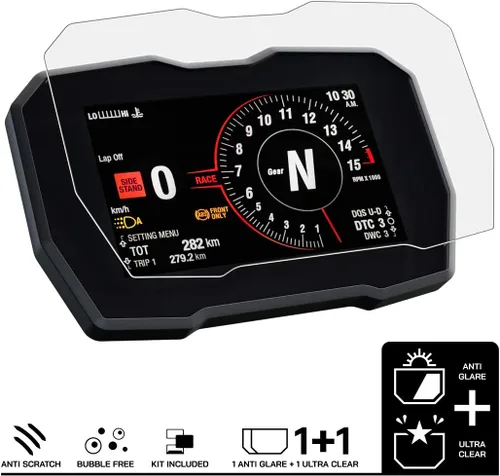 Vista 2 de Speedo Angels Protector de pantalla de salpicadero compatible con STREETFIGHTER V4 (2020+) 1 x Ultra Clear y 1 x Anti Glare