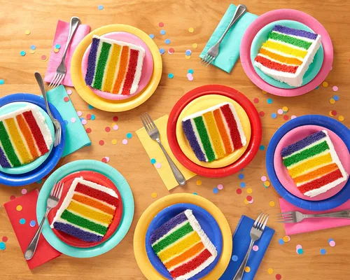 Vista 4 de American Greetings Servilletas de almuerzo arcoíris de 50 unidades Servilletas de almuerzo multicolor