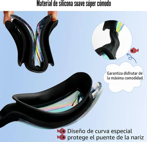 Vista 4 de EWPJDK Gafas de natación – Paquete de 2 gafas de natación antivaho sin fugas para adultos, mujeres y hombres