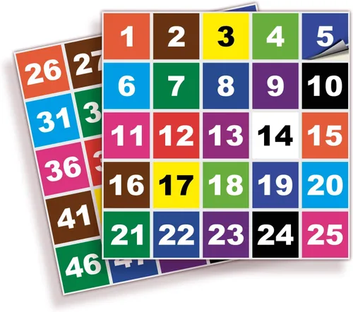 Vista 26 de iSYFIX Calcomanías negras de números consecutivos – 1 a 50, 1 pulgada, 1 juego – Vinilo autoadhesivo de alta calidad ideal para inventario
