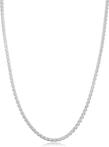 Vista 9 de Kooljewelry Collar de cadena de trigo redondo de plata de ley 925 (0.039 in, 0.059 in, 0.079 in o 0.102 in) Hecho en Italia