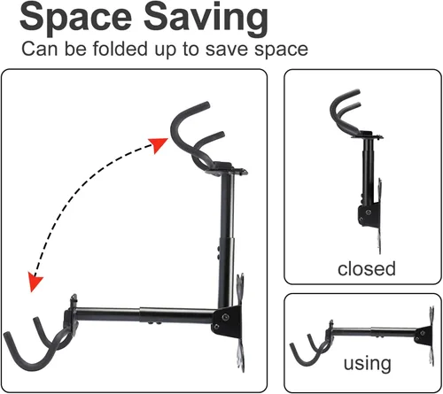Vista 4 de UU-Major Soporte de pared para bicicleta, colgador de bicicleta resistente, gancho de bicicleta montado para pared de garaje, soporte horizontal