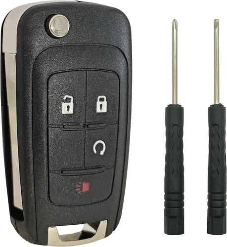 Vista 12 de Carcasa de repuesto para llavero compatible con Chevrolet Chevy Equinox Sonic GMC Terrain, control remoto de entrada sin llave para llave de coche