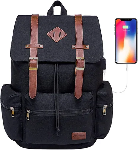 Vista 11 de Modoker - Mochila vintage para laptop, para mujeres y hombres, mochila para la escuela y la universidad