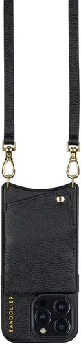 Vista 8 de Bandolier Emma Crossbody - Funda para teléfono y cartera, de piel negra con detalles dorados, plateados o peltre, compatible con iPhone