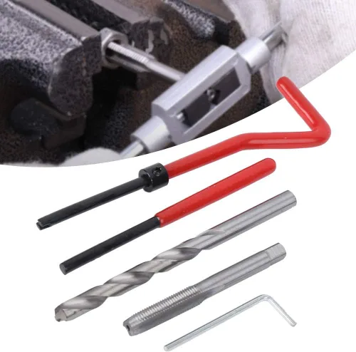 Vista 2 de Ejoyous Kit de reparación de roscas, 25 piezas de insertos de reparación de roscas M7, instalación de roscas dañadas, kit de herramientas de roscas