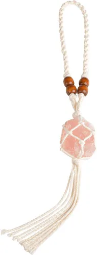 Vista 14 de Adornos de piedras preciosas naturales, cristales curativos, adorno colgante de Feng Shui para automóvil, ventana, decoración del hogar (A- citrino)