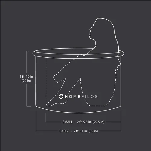 Vista 5 de Bañera Portátil (Pequeña) por Homefilos, Baño de Hielo e Inmersión Fría para Atletas, Tina de Remojo Japonesa Inflable Tamaño Adulto para Cabina