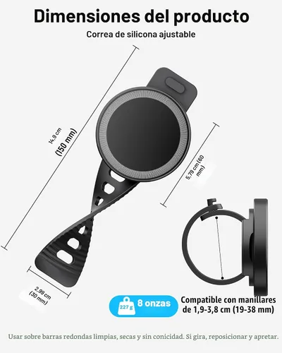 Vista 8 de Soporte para teléfono para cochecito, compatible con MagSafe, soporte magnético para manillar
