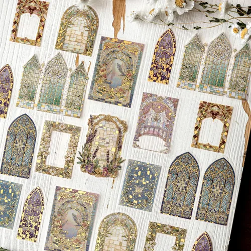 Vista 14 de Aromoty Calcomanías de Navidad de lámina dorada de Papá Noel, muñeco de nieve Set (180 piezas con 6 temas) - Calcomanías de resina transparente