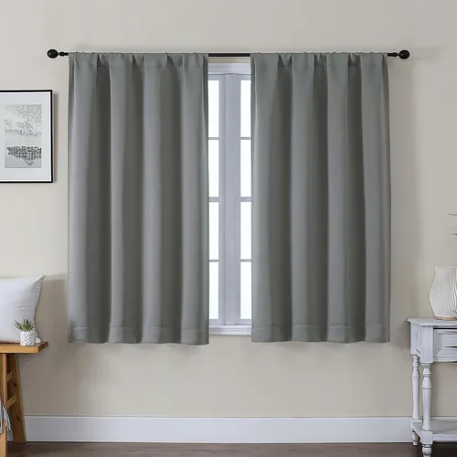 Vista 152 de Gwine Cortinas opacas para dormitorio, 54 pulgadas de largo, paneles de cortina de ventana con aislamiento térmico y reducción de ruido, cortinas