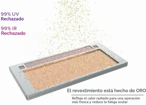 Vista 2 de Tefuawe Lente de soldadura automática dorada de 2x4 1/4, clasificación TIG de 2 amperios, sombra variable con múltiples ajustes, para Stick Mig Tig