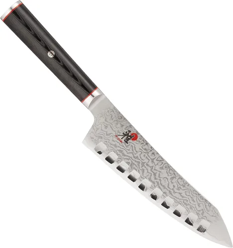 Vista 4 de MIYABI Kaizen - Cuchillo Santoku con borde hueco de 7 pulgadas