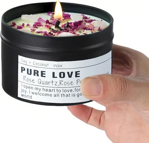 Vista 13 de Velas de cristal, velas mágicas curativas, meditación mente-cuerpo, regalos para alentar a las mujeres, regalos de trabajo nuevos (comienzo fresco)