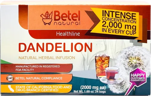 Vista 5 de Betel Natural - Té Diente de León (diente de león) prémium - Desintoxicación y limpieza - 24 bolsas de té