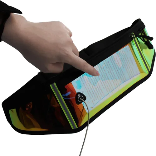 Vista 5 de Riñonera transparente holográfica con purpurina metálica, bolsa de viaje para deportes, Varios