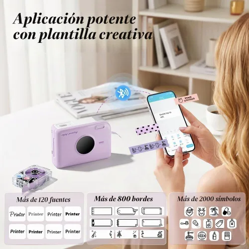 Vista 3 de Phomemo A30 Ribbon Printer, Bluetooth Mini Label Maker Machine with Tape