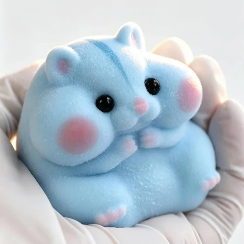 Vista 9 de Handmade Taba Squishy Hamster Toy, Cute Squishy Stress Relief Fidget Toy Azul