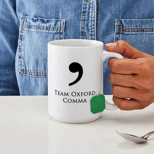 Vista 6 de CafePress Team Oxford Comma Mugs Taza de café de cerámica de 15 oz (15.0 fl oz)