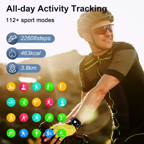 Vista 4 de Reloj inteligente para hombres y mujeres Fitness: Hacer/responder llamadas relojes inteligentes para hombres, relojes digitales para hombre, reloj
