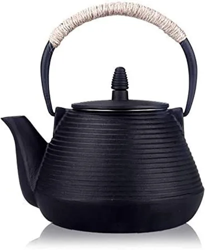 Vista 9 de Tetera de hierro fundido suyika Tetsubin japonesa con infusor de acero inoxidable para olla de uso en estufa segura con interior esmaltado 22 oz/650