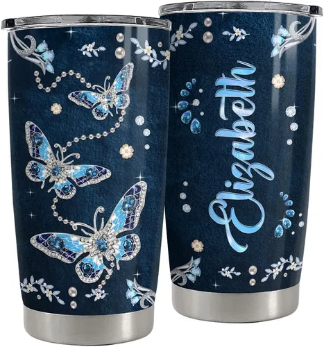 Vista 20 de SANDJEST Vaso personalizado de abeja con girasol de miel de 20oz 30oz con tapa, regalo para mujeres, niñas, hija, hermana, amantes de los animales