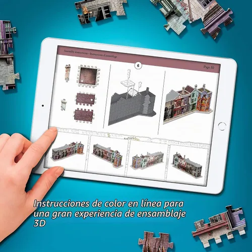 Vista 7 de Wrebbit3D Harry Potter - Rompecabezas 3D modelo de Diagon Alley 450 piezas reales de rompecabezas jigsaw Construye y viaja por el mundo mágico