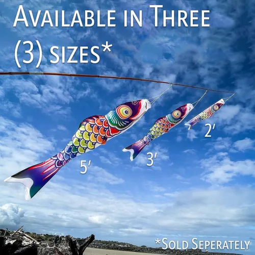 Vista 3 de In the Breeze 5048 Spectrum Koi Fishsock - Colorido arco iris Koi Fish Windsock - 24 pulgadas, 2 pies