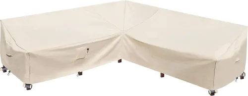 Vista 32 de Funda de Sofá Seccional de Servicio Pesado para Exteriores, Fundas Impermeables 600D para Sofá Seccional de Patio, Funda para Muebles de Jardín
