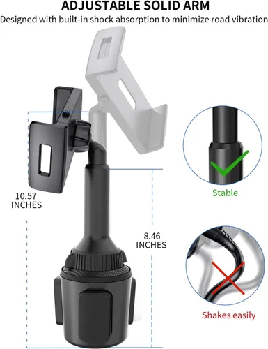 Vista 3 de APPS2Car Soporte para Tablet para Coche, Soporte para Tablet para Portavasos para Camión, Altura Ajustable Compatible con iPad Pro Air Mini
