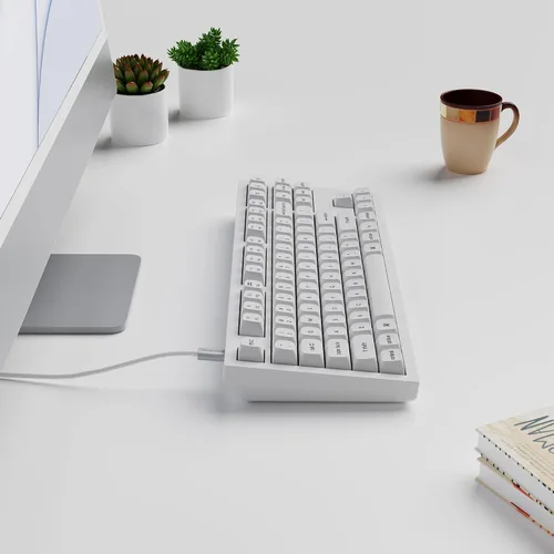 Vista 26 de Keychron Q3 QMK/VIA Teclado mecánico personalizado con cable, diseño sin llave de aluminio completo, macro programable con interruptor marrón