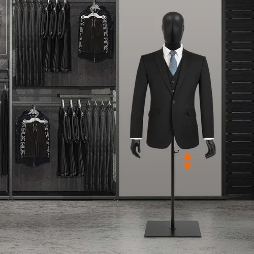 Vista 2 de Forma de vestido de torso de maniquí masculino, maniquí de costura con brazos desmontables, exhibición de maniquí con soporte de metal, altura