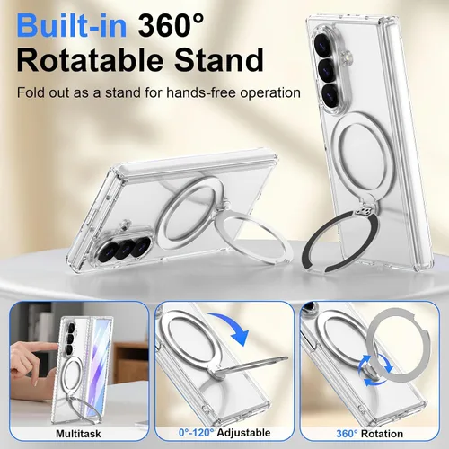Vista 6 de Funda transparente para Galaxy Z Fold 8 Ultra, protector de bisagra