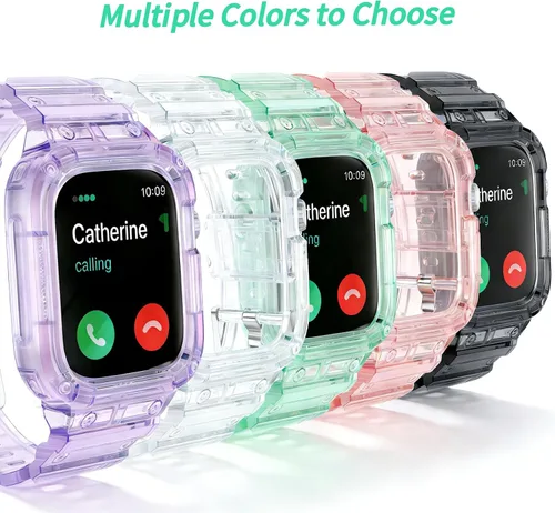Vista 7 de Compatible con Apple Watch Band transparente de 1.929 in 1.811 in 1.772 in 1.732 in 1.654 in 1.614 in 1.575 in 1.496 in para mujeres y hombres