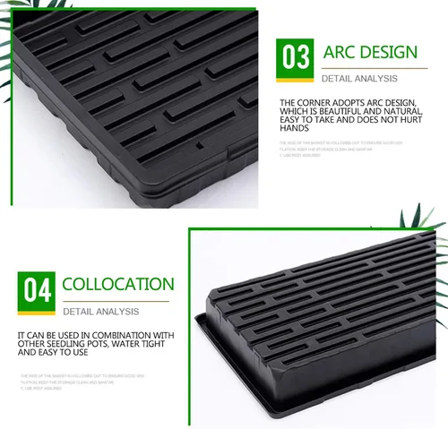 Vista 4 de Seed Starter Tray,2 Pack 21" x 11" x 2",No Drain Holes Plastic Heavy Duty Plant Starter Trays,Microgreens Growing Trays,Seedling Starter Trays for