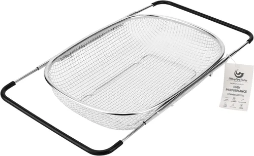 Vista 12 de ZDRongZhen Accesorios de Cocina Colador Escurridor Cesta Sobre el Fregadero, Colador de Acero Inoxidable con Agarre de Goma Expandible Escurridor