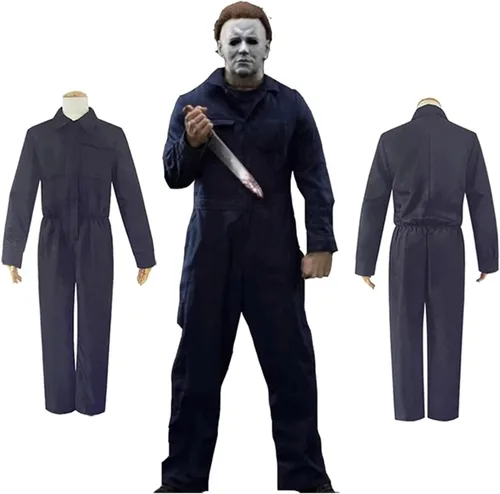 Vista 2 de Michael Myers - Disfraz de Halloween con máscara para disfraz de cosplay para adultos