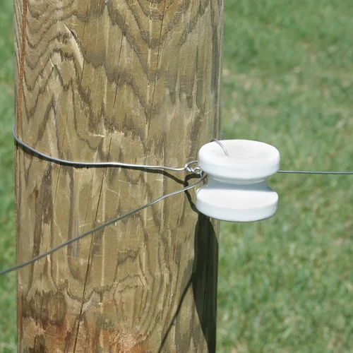 Vista 2 de Zareba Aislador de poste de esquina de cerámica grande, para postes de madera, uso con todo tipo de cercas eléctricas, WP36, incluye 10 aisladores