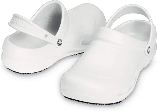 Vista 2 de Crocs Zuecos unisex para adultos con gráficos de bistró, Blanco