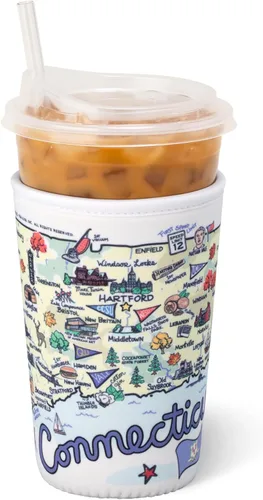Vista 33 de Swig Life Funda Mediana para Taza de Café Helado Coolie, Funda Aislante de Taza de Café Helado Estándar de 22oz con Asa, Funda Aislante de Neopreno