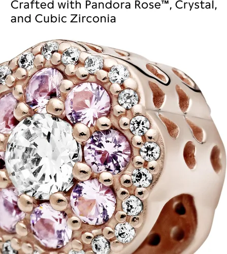 Vista 3 de PANDORA Joyería de cristal rosa brillante y dije de circonita cúbica en rosa Metal Cristal Circonita cúbica