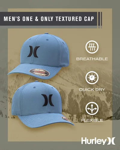 Vista 58 de Hurley Gorras para hombre - One & Only Flexfit Textures Cap - Sombreros ajustados para hombre, S-XL