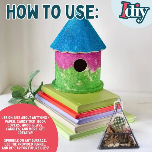 Vista 4 de iDIY - Brillantina ultra fina azul aguamarina (3.5 onzas), purpurina extrafina con bolsa de boquilla fácil de verter y embudo para resina, slime