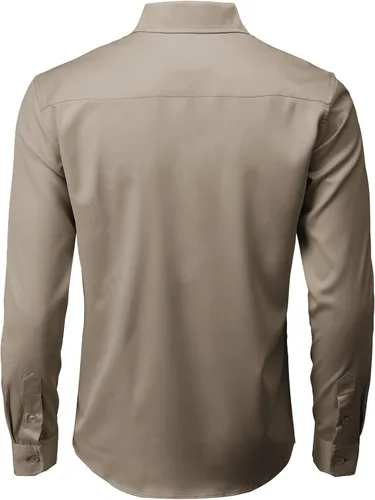 Vista 4 de H2H Camisas casuales de manga largacorta con botones para hombre