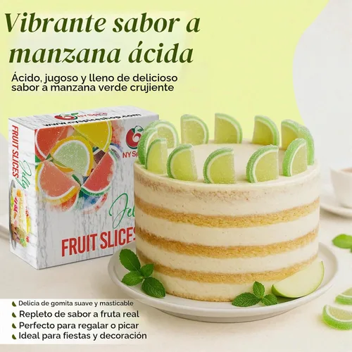 Vista 6 de NY Spice Shop Rebanadas de fruta de manzana – 1 libra de sabor cítrico masticable de gelatina de fruta de caramelo – Manzanas en rodajas a