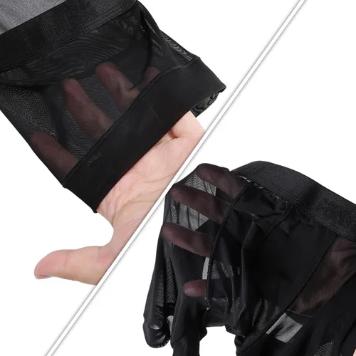 Vista 5 de Evankin Calzoncillos tipo bóxer sexy para hombre, ropa interior de seda de hielo, ropa interior de malla, transparente, lencería sin culo