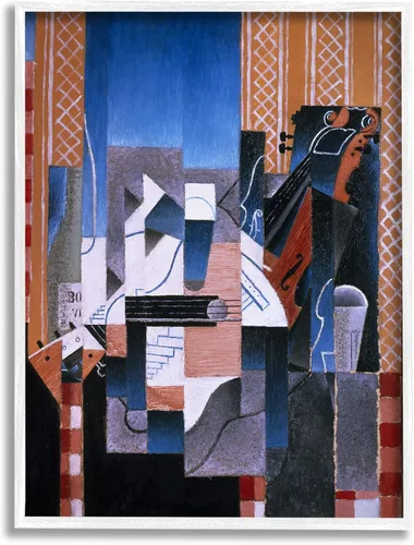 Vista 9 de Stupell Industries Violón y guitarra Juan Gris Pintura abstracta clásica enmarcada arte de la pared, diseño por one1000paintings