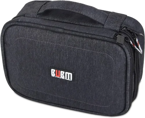 Vista 9 de Maleta organizadora Bubm. Maleta de dos niveles para viajes con bolsillo para accesorios electrónicos, Negro