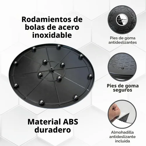 Vista 6 de LapWorks Base giratoria resistente de 8 pulgadas, perfil de 0.8 pulgadas, soporta 80 libras, tocadiscos giratorios de 360˚ y soporte Lazy Susan