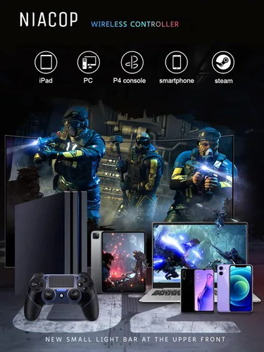 Vista 2 de P4 Controller, play-station 4 controller with Macro Programming Function, Dual Vibration, Turbo 3-level adjustable, Type-c port, 3.5MM headphone